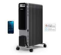 Pro Breeze Omniwarm 2500W Oil Filled 11 Fins Eco Radiator Heater With Digital Display And Smart App Control - Silver