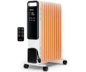 Pro Breeze® OmniWarm 2500W Oil Filled Radiator with 11 Fins, Digital Screen, Touch Panel, Eco Mode, 3 Heat Modes, Adjustable Thermostat, Safety Cut-Off & 24Hr Timer, Portable Electric Heater - White
