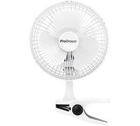 Pro Breeze PowerCool 360 - 6 Inch Quiet Clip On Desk Fan, Small & Powerful Table Fan with Strong Clamp, Plug In Mains Powered, 2 Speeds, 360° Adjustable Head for Bedroom, Office, Cot & Home