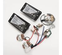 Pro Bucker Guitar Pickups, Alnico 2 Humbucker Neck and Bridge Pickups with Quick Connect Terminals 2V2T Wiring Harness for Gibson Les Paul Guitar Parts (Black)