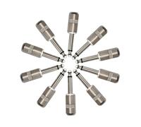 Pro-C Mini Short Barrel 1/4 Inch 6.35mm Connector Jack Black Nickel for Audio Guitar Patch Cable TS TRS(X065(10pcs))