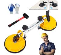 Pro Clamps - 2026 Upgrade Adjustable Vacuum Suction Seam Setter for Granite Marble Stone Glass - Ideal Floor Gap Repair Tool for Countertop Alignment (1 Yellow)