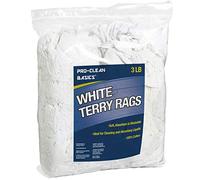Pro-Clean Basics A99200 Terry Cloth Rags, White, Assorted Sizes, Cotton and Poly-Cotton, 3 lb Bag