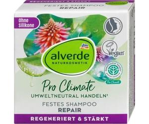 Pro Climate Solid Shampoo Repair, 60 g, Sustainable Hair Care without Silicones and Parabens, Vegan alverde NATURKOSMETIK for Regenerated and Nourished Hair