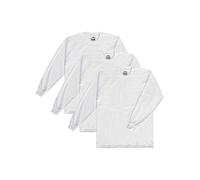 Pro Club Men's 3-Pack Heavyweight Cotton Long Sleeve Crew Neck T-Shirt - White - 2X Tall