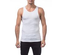 Pro Club Men's Premium Ringspun Cotton Ribbed A-Shirt - White - Large