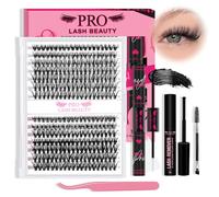 PRO Cluster Lashes Kit 280pcs Lash Clusters 30D+40D Individual Lashes Kit with Lash Bond and Seal Remover Applicator Easy to Apply at Home(30D+40D-9-16mix Kit)