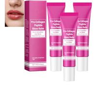Pro-Collagen Peptide Lip Gloss Balm, Hydrating and Plumping Lip Gloss with Vitamin E, Smooth and Repair Dry Cracked and Elasticity, Reducing Lines, Long-Lasting Transparent and Non-greasy (3pcs)