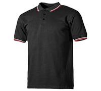 Pro Company Men's Polo Shirt with Red and White Stripes Black