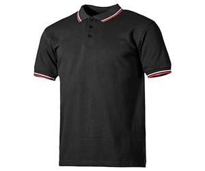 Pro Company Men's Polo Shirt with Red and White Stripes Black