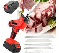 Pro Cordless Electric Bone Saw with Battery - Mini Butcher Saw, Cutting Thickness 10cm (4in) for Cutting Meat, Bone & Wood Reciprocating Saw