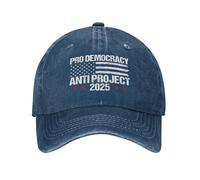 Pro Democracy Anti Project 2025 Hat Stop Project 2025 Anti Trump Hats for Men Camping Retro Trucker Mens Baseball Cap Navy Blue