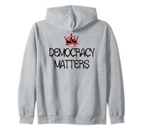 Pro Democracy Matters Sign,No Kings in America Anti Fascism Zip Hoodie