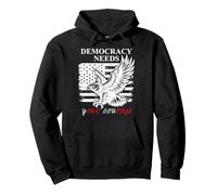 Pro Democracy Needs Your Courage No Kings USA Resist Fascism Pullover Hoodie