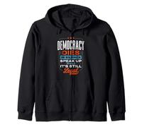 Pro Democracy Protest Vintage Retro Graphic Zip Hoodie