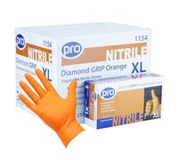 PRO Diamond Grip Orange Disposable Gloves - Heavy Duty Nitrile Glove - 500 Pack - Extra Large - Powder-Free, Latex-Free - Mechanic Gloves, Workshop, Automotive & Industrial PPE