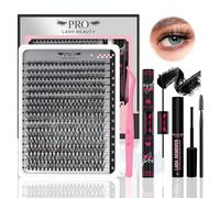 PRO DIY Lash Extension Kit 300 Pcs Lash Clusters D Curl, Mix Eyelash Clusters Individual Lashes Kit Lash Bond And Seal Lash Remover Eyelash Brush Lash Tweezer Self Apply At Home(30D-9-16mix Kit)