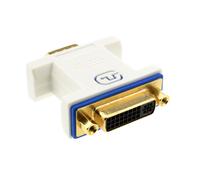 PRO DVI 24+5 Socket to VGA Plug 15 pin Video Adapter Converter White