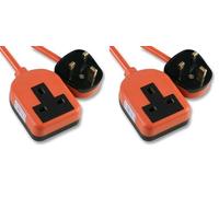 Pro Elec 0138-5 m Rubber Extension Lead, 5 m, Orange (Pack of 2)