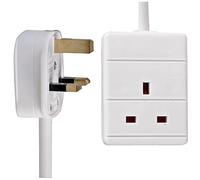 PRO ELEC 1 Gang Extension Lead 5m UK Mains Power Extension Cable White