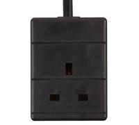 PRO ELEC 1-Gang Mains Extension Lead, 1m Cable, 13A, Black - PEL00517