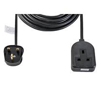 Pro Elec 1-Gang Rubber Extension Lead, 10m Cable, 13A, Black - PELB1607