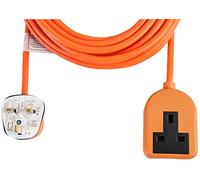 PRO ELEC 1-Gang Rubber Extension Lead, 10m Cable, 13A, Orange - PELB1603