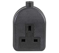 PRO ELEC 1-Gang Rubber Trailing Socket, 13A, Black - PELB1578