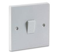 PRO ELEC 1-Gang Single Light Switch, 1 Way - White, BS EN60669 Compliant