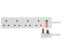 pro elec 1 m 4 Socket Surge Protected Extension Lead with Neon On Light - White
