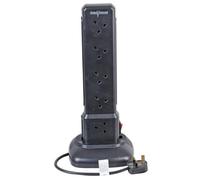 Pro Elec - 10 Way Surge Protected Switched Tower Extension Lead With Usb, Black