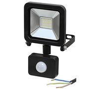 PRO ELEC 10W LED Floodlight with PIR Sensor, 800lm, 6000K Daylight White, Black, IP44, 1m Cable - PELL0273