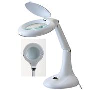 PRO ELEC 10W LED Magnifier Lamp - 560lm Daylight White, 3 & 12 Dioptre Glass Lens, Swivel Head for Workbench & Desk - PELL0086