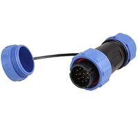 PRO ELEC 12-Pole Circular Threaded Inline Connector Plug - IP68 Waterproof, 7-12mm Cable, 400V AC, 5A, Nylon Body with Gold Contacts - PELR0162