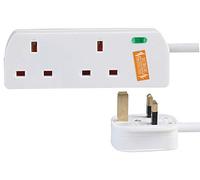 Pro Elec 1202NS-2 m 2 Gang Surge Protected Extension Lead, 2 m, White