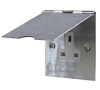 Pro Elec 13A Single Floor Socket, Stainless Steel