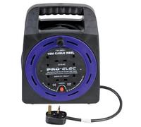 Pro Elec - 15M Cable Reel Box, 13A 4 Socket