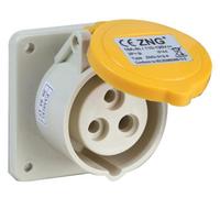 Pro Elec - 16A, 110V, Panel Mount Cee Socket, 2P+E, Yelow, Ip44
