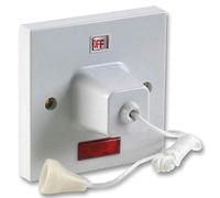 Pro Elec 17045 45A Pull Cord Ceiling Switch with Neon Indicator, 1.5m Cord Length