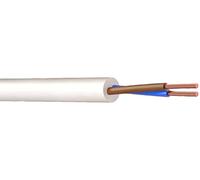 PRO ELEC 2 Core 0.75mm² LSZH Mains Cable, White - 100m Reel, Flexible Low Smoke Zero Halogen Wire, 300/500V Rated, CPR CCA Compliant