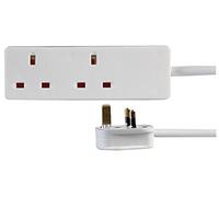 PRO ELEC 2-Gang Mains Extension Lead, 10m Cable, 13A, White - PELB1916