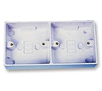 PRO ELEC - 2 Gang White Pattress Box, 32mm