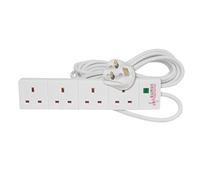 pro-elec 2 m 4 Way Extension Lead Surge Protection - White