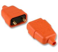 Pro Elec 2 Pin In-Line Rubber Connector 10A, 250V, Orange, PELB1585
