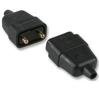 Pro Elec 2 Pin In-Line Rubber Connector, 10A Black
