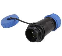 PRO ELEC 2-Pole Circular Threaded Inline Plug - IP68 Waterproof, 7-12mm Cable, 500V AC, 30A, Solder Socket, Nylon Body, Gold Plated Brass Contacts - SP211 Series (PEL R0170)