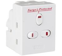 Pro Elec 2229S 3 Way Switched Surge Protected Plug Adaptor, 13A Fused
