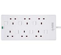 Pro Elec 2816NS(1N) 1 m 1 m 6 Way Individually Switched Surge Protected Extension Lead, White