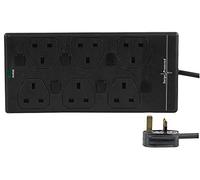 Pro Elec 2816NS(1N) 2 m BLK 2 m 6 Way Individually Switched Surge Protected Extension Lead, Black