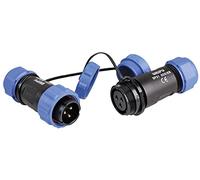 PRO ELEC 3-Pole Circular Threaded Cable Joining Kit, 250V AC, 30A, IP68 Waterproof, 4.5-7mm Cable - Black & Blue - PELH0003